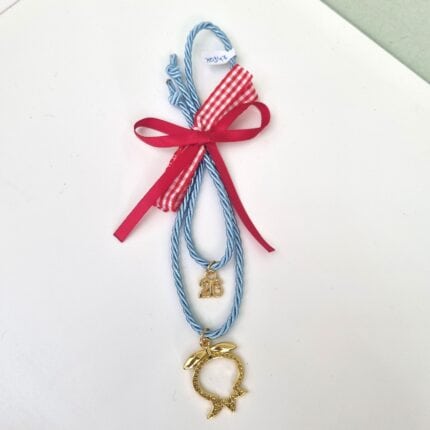 Κρεμαστό Γούρι 2026 - Ρόδι με γαλάζιο κορδονι