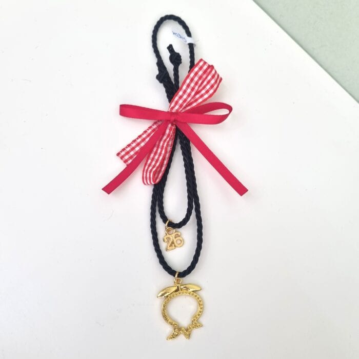 46 Κρεμαστό Γούρι 2026 - Ρόδι με μαύρο κορδόνι - Image 1