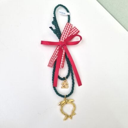 Κρεμαστό Γούρι 2026 - Ρόδι με πράσινο κορδόνι