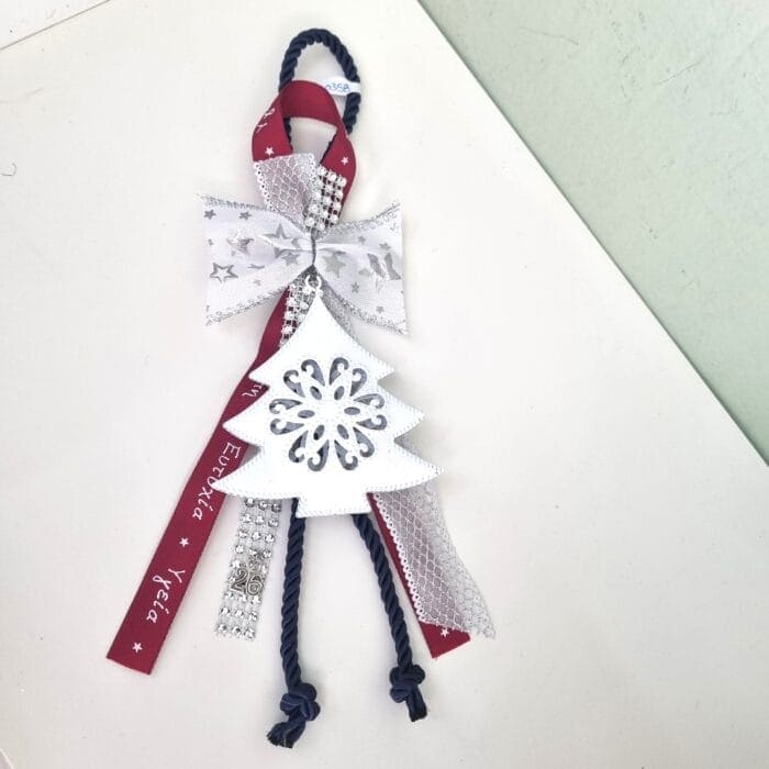 5 Κρεμαστό Γούρι 2026 - Χριστουγεννιάτικο δέντρο με μπλε κορδόνι - Image 1