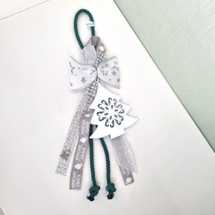 7 Κρεμαστό Γούρι 2026 - Χριστουγεννιάτικο δέντρο με πράσινο κορδόνι - Image 1