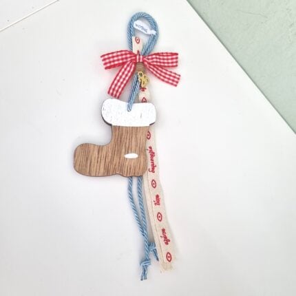 Κρεμαστό Γούρι 2026 - Μπότα με γαλάζιο κορδόνι