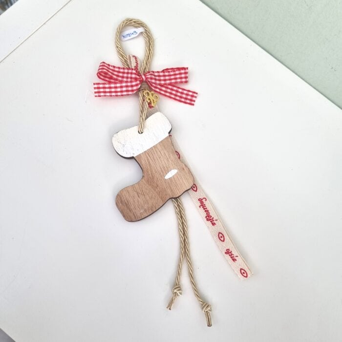 75 Κρεμαστό Γούρι 2026 - Μπότα με χρυσό κορδόνι - Image 1