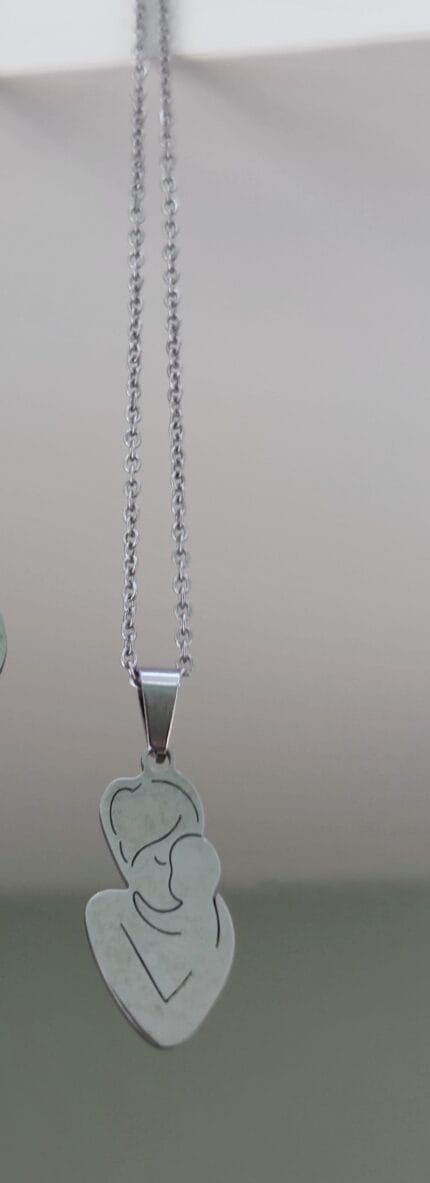 Ατσάλινο κολιέ μαμά με παιδί