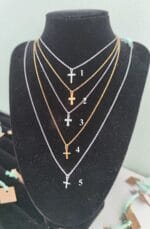 Ατσάλινο κολιέ με σταυρό - Image 2