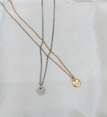 Ατσάλινο κολιέ με μικρό φλουράκι