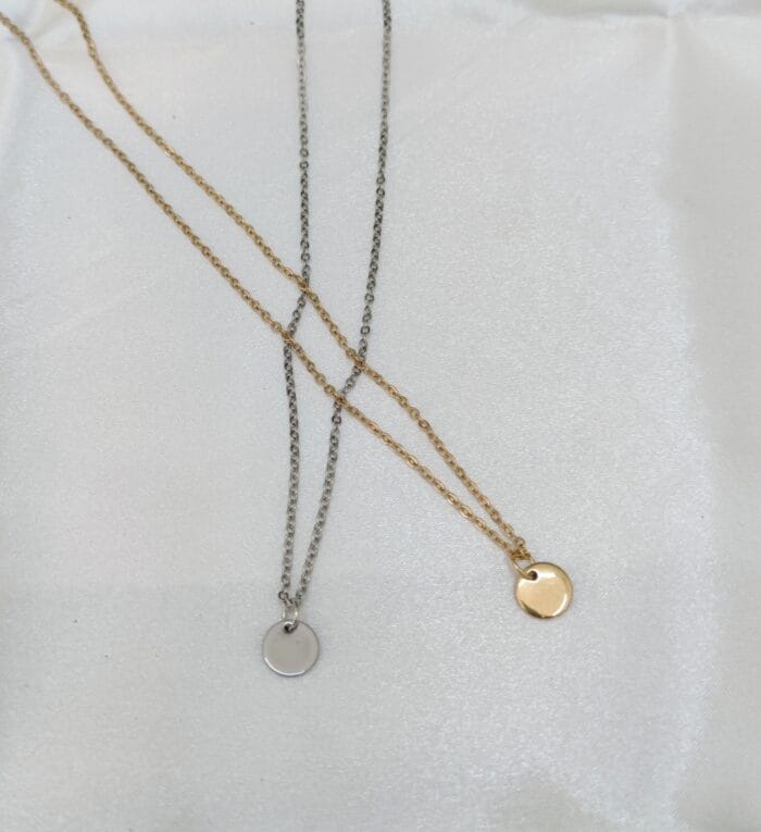 Ατσάλινο κολιέ με μικρό φλουράκι - Image 1