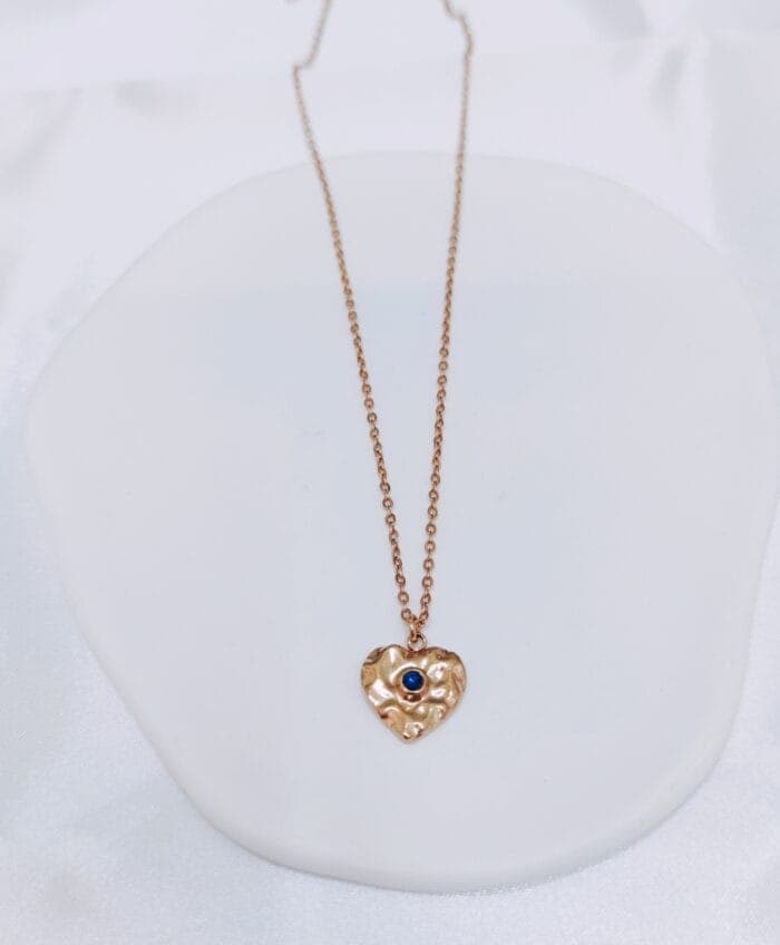 IMG_20231110_121247 Ατσάλινο κολιέ καρδιά με μπλε στρας - Image 1