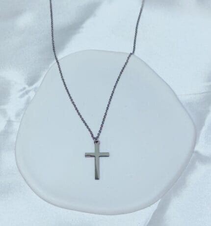 Ατσάλινο κολιέ με σταυρό