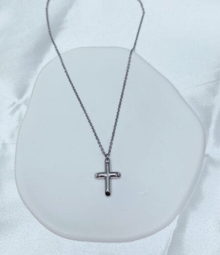 Ατσάλινο κολιέ με σταυρό