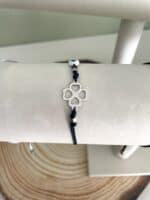 Ατσάλινο βραχιόλι με τριφύλλι και μάτι - Image 3