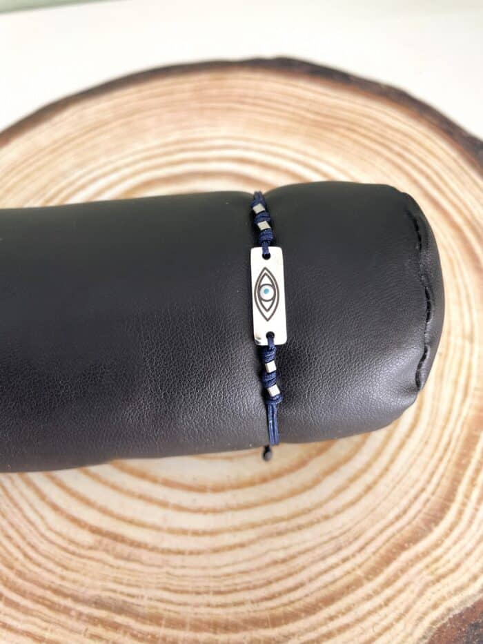 Ατσάλινο βραχιόλι ταυτότητα με μάτι - Image 3