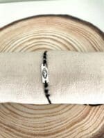 Ατσάλινο βραχιόλι ταυτότητα με μάτι