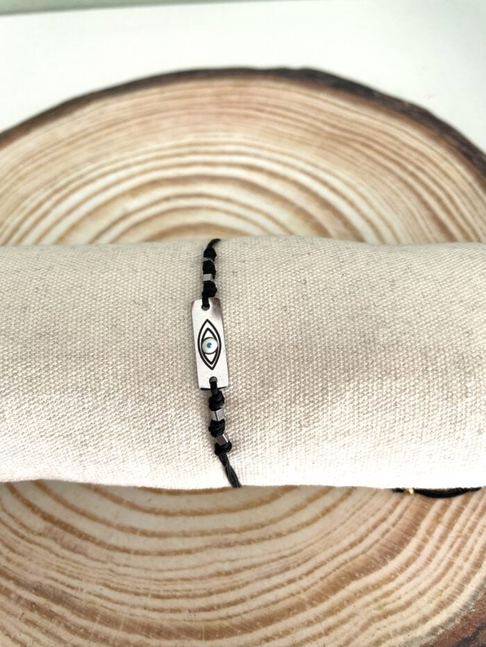 Β15 Ατσάλινο βραχιόλι ταυτότητα με μάτι - Image 1