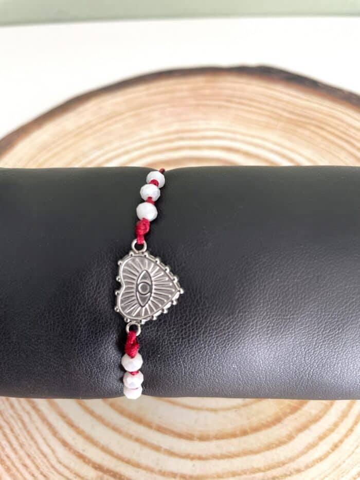 Β30 Βραχιόλι με ατσάλινη καρδιά με μάτι - Image 1