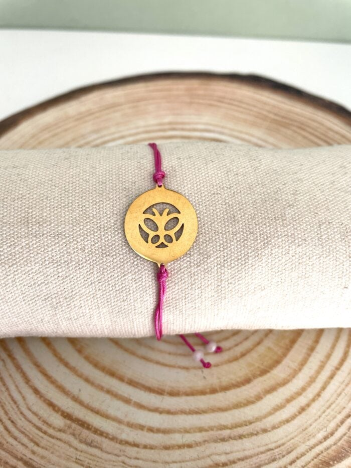 Β37 Βραχιόλι με χρυσή πεταλούδα από ατσάλι - Image 1