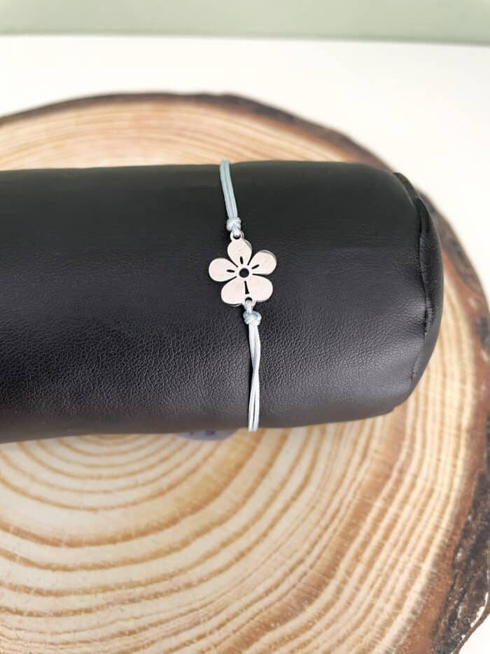 Β47 Γαλάζιο κορδόνι με ατσάλινο λουλούδι - Image 1