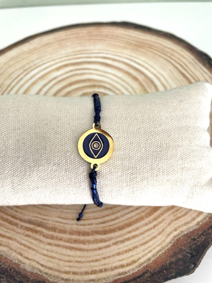 Β51 Βραχιόλι με μπλέ μάτι από ατσάλι - Image 1