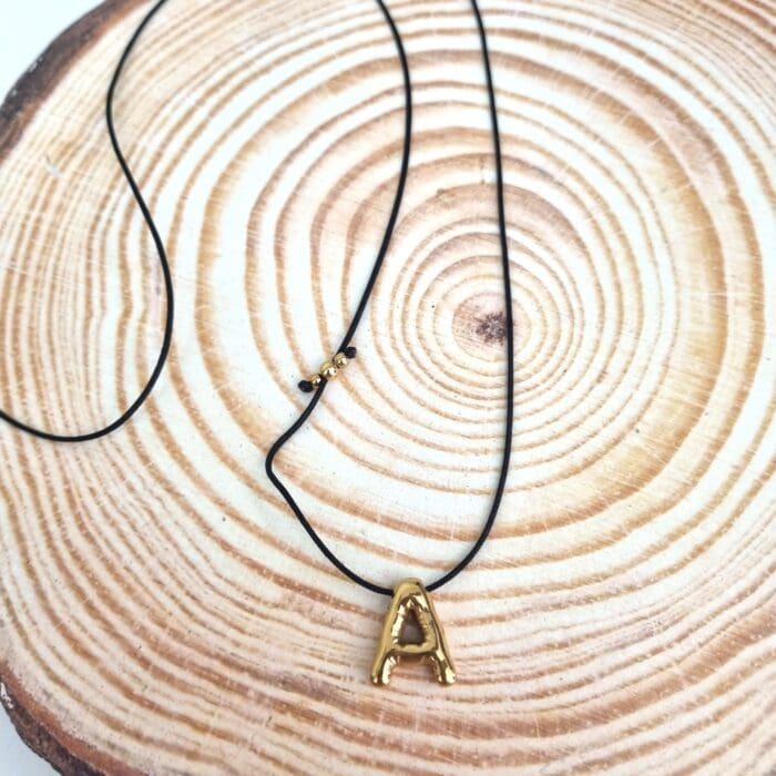 Κ1 Μακρύ κολιέ με ατσάλινο μονόγραμμα Α - Image 1