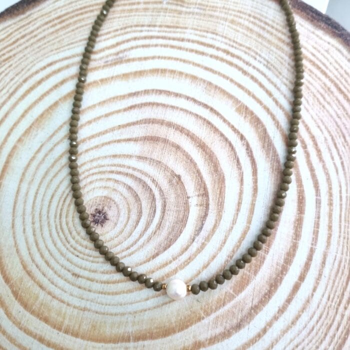 Κολιέ με κρύσταλλα και μαργαριτάρι - Image 2