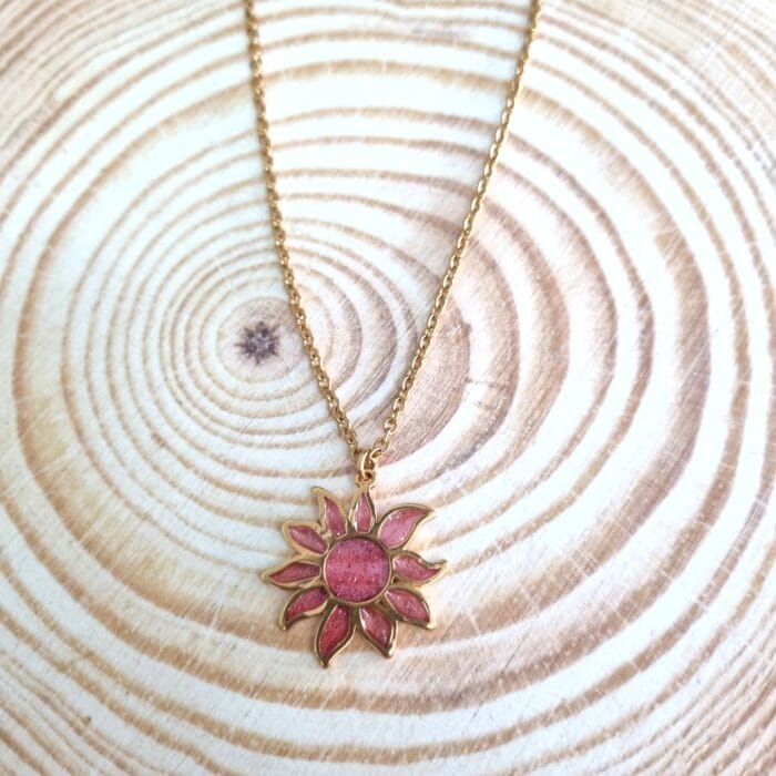 Κολιέ με λουλούδι με γκλίτερ - Image 2