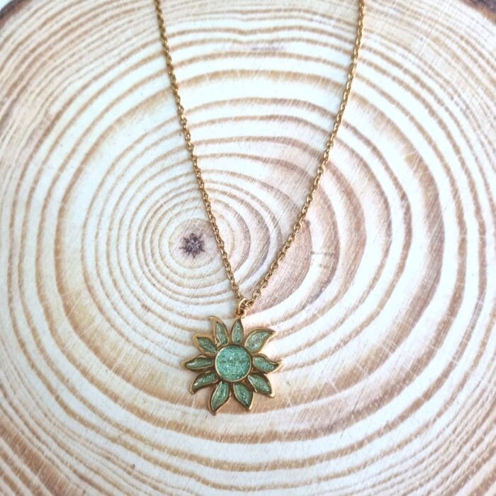 Κολιέ με λουλούδι με γκλίτερ - Image 3