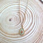 Κολιέ δάκρυ με δίχρωμο σμάλτο - Image 5