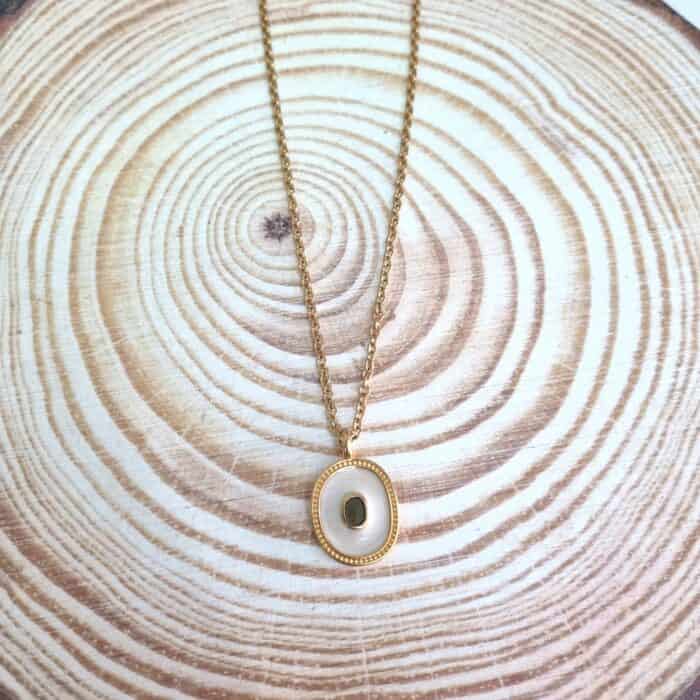 Κολιέ με στρόγγυλο στοιχείο με δίχρωμο σμάλτο - Image 6