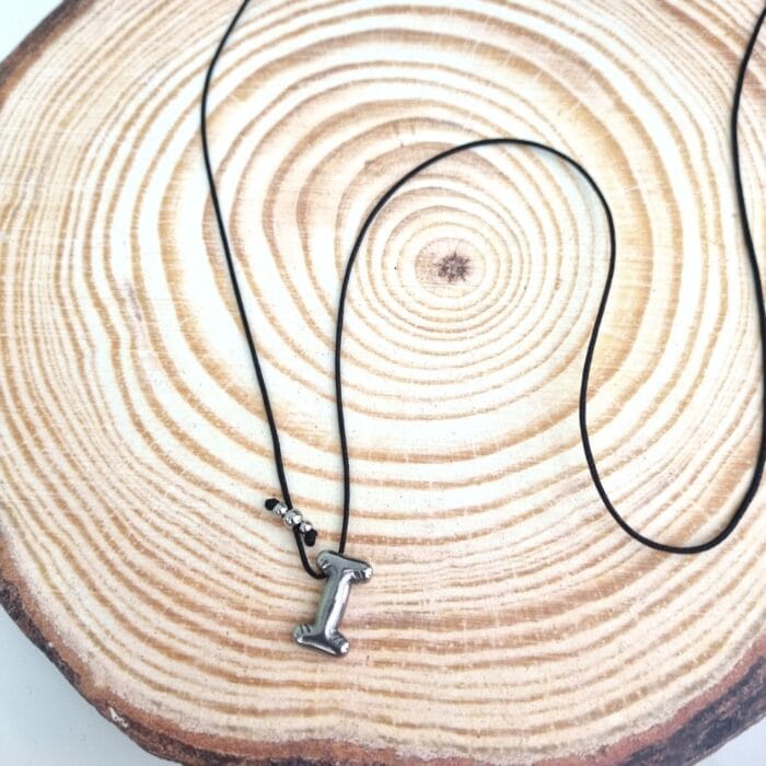 Μακρύ κολιέ με ατσάλινο μονόγραμμα Ι - Image 2