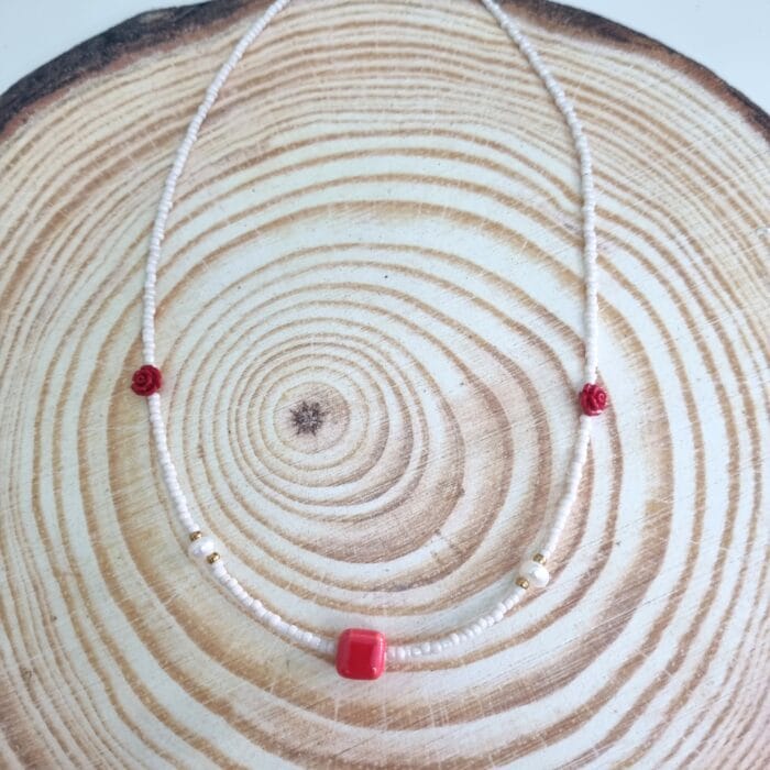 Κολιέ με κρεμ χάντρες και μαργαριτάρια - Image 3