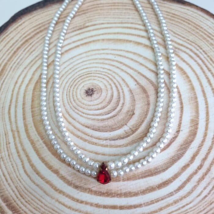 Κολιέ με πέρλες και στρας - Image 3