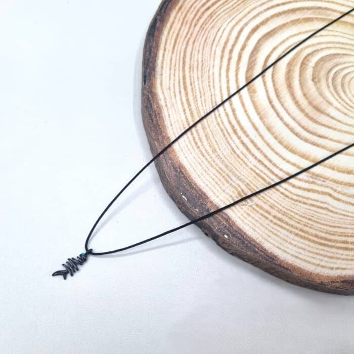 Κ171 Ατσάλινο κολιέ με ψαροκόκκαλο - Image 1