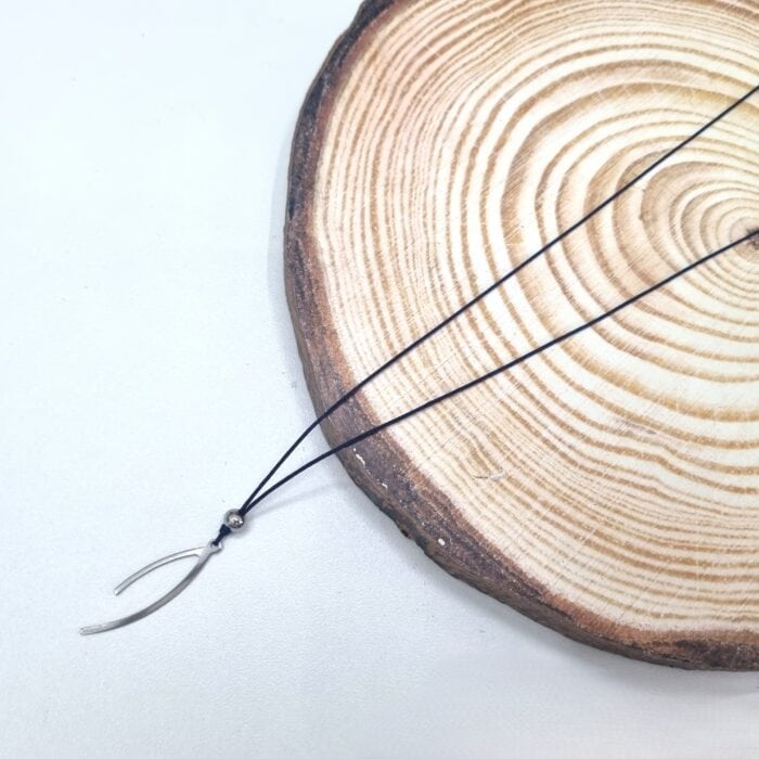 Ατσάλινο κολιέ με κορδόνι - Image 2