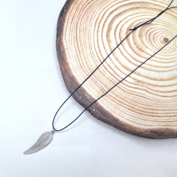 Κ191 Ατσάλινο κολιέ με φτερό - Image 1