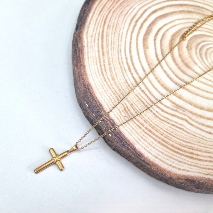 Κ199 Ατσάλινο κολιέ με σταυρό - Image 1