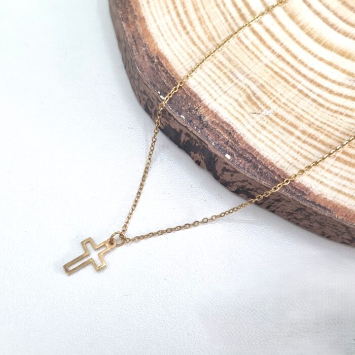 Κ201 Ατσάλινο κολιέ με σταυρό - Image 1