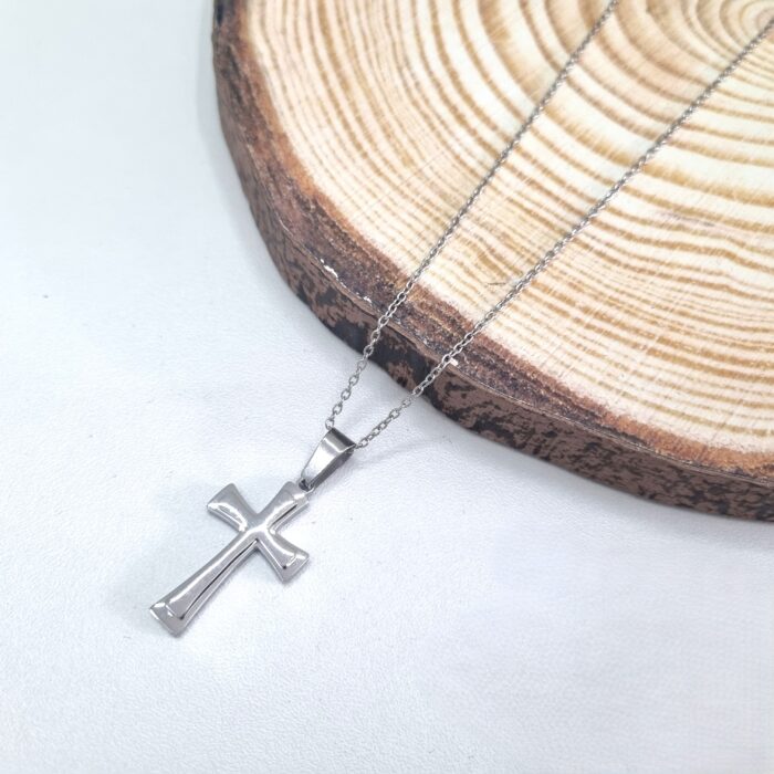 Κ211 Ατσάλινο κολιέ με σταυρό - Image 1