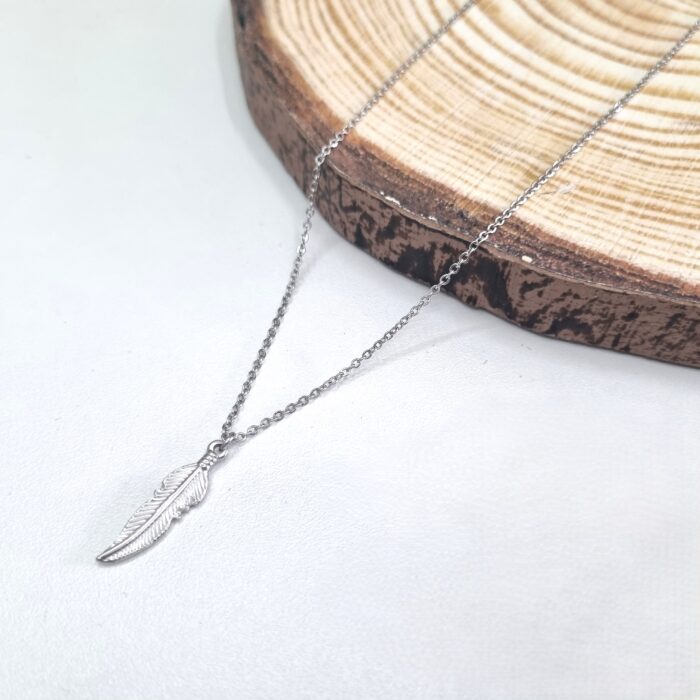 Κ215 Ατσάλινο κολιέ με φτερό - Image 1