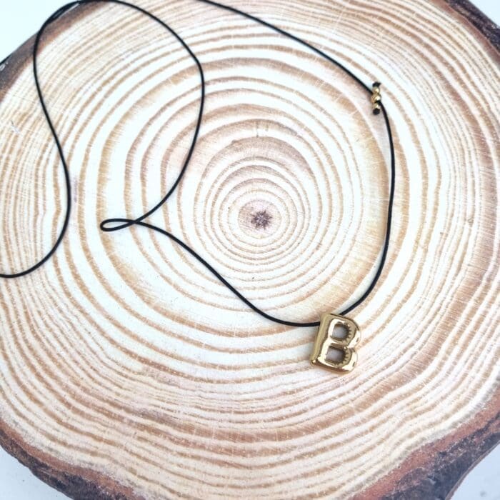 Μακρύ κολιέ με ατσάλινο μονόγραμμα Β - Image 2