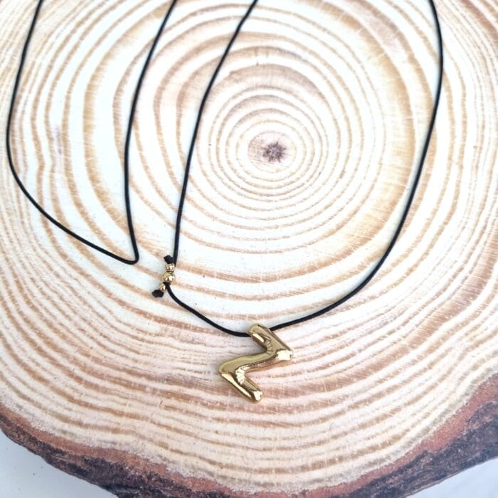 Μακρύ κολιέ με ατσάλινο μονόγραμμα Ζ - Image 2