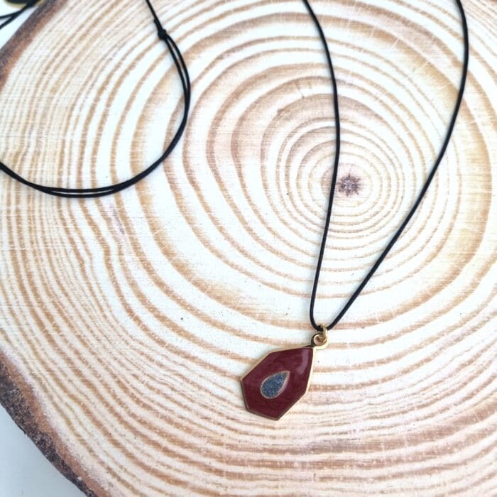 Κ35 Μακρύ κολιέ με ατσάλινο ρόμβο - Image 1