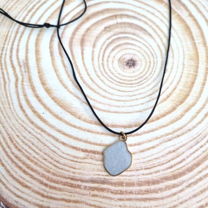 Κ37 Μακρύ κολιέ με ατσάλινο ακανόνιστο στοιχείο - Image 1