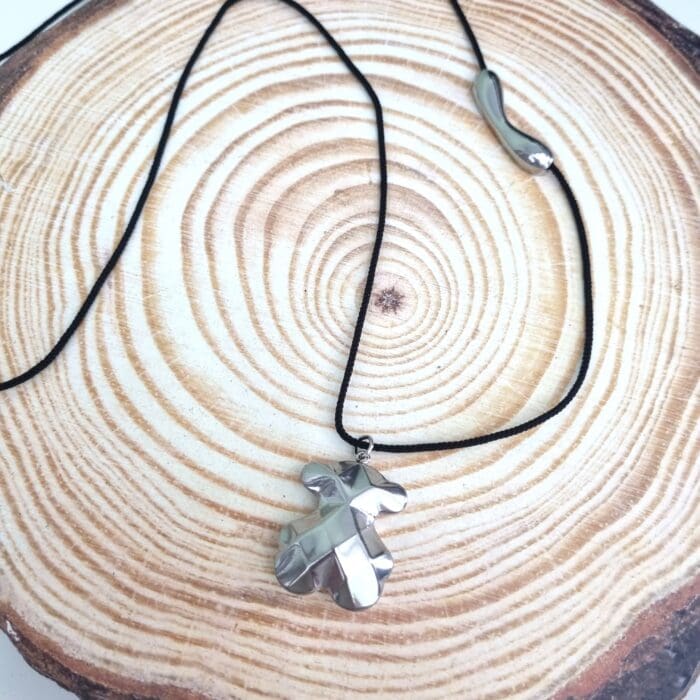 Κ40 Μακρύ κολιέ με ατσάλινο αρκουδάκι - Image 1