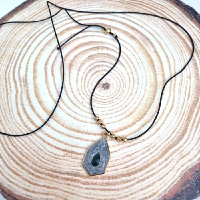 Κ44 Μακρύ κολιέ με ατσάλινο στοιχείο - Image 1