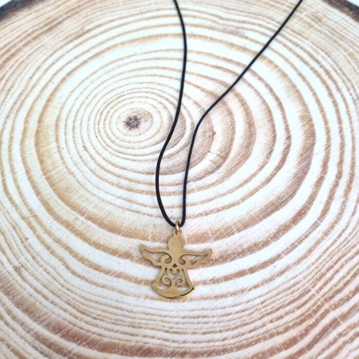 Κ73 Μακρύ κολιέ με ατσάλινο άγγελο - Image 1