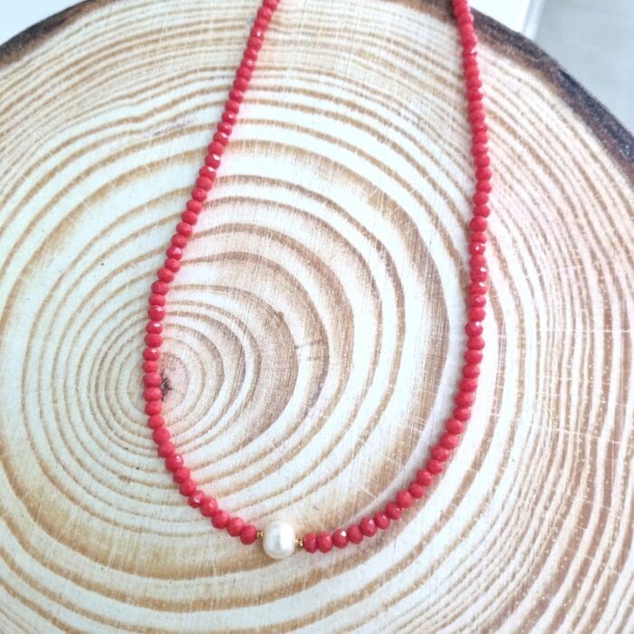 Κολιέ με κρύσταλλα και μαργαριτάρι - Image 9