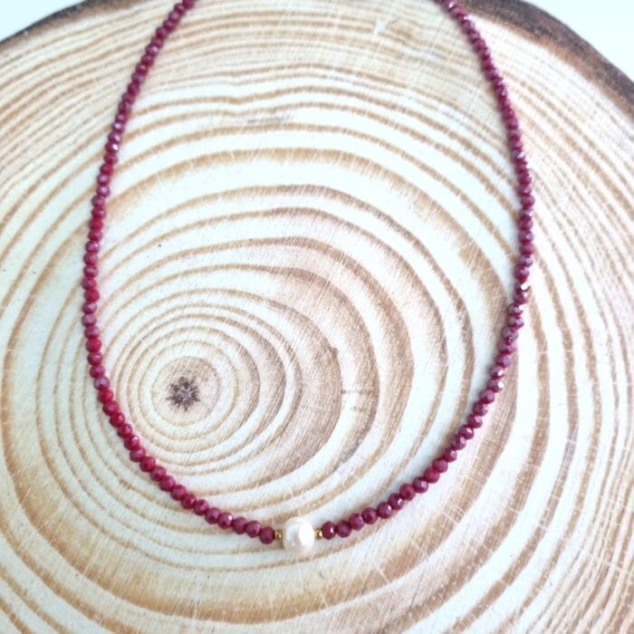 Κολιέ με κρύσταλλα και μαργαριτάρι - Image 5