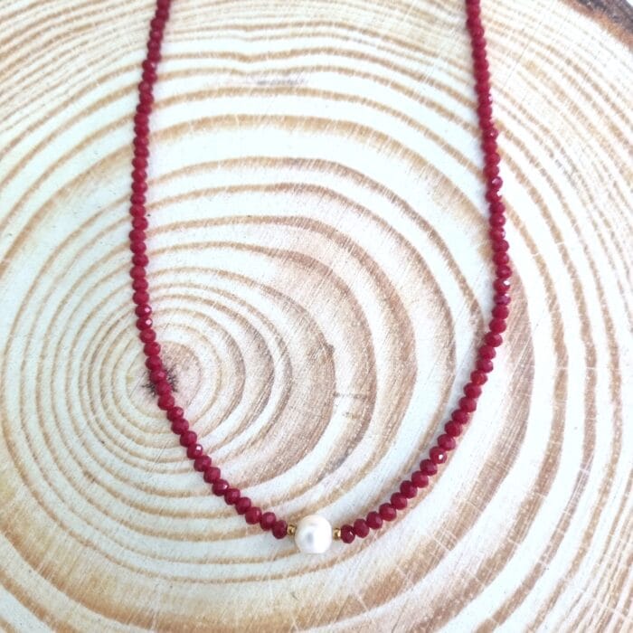 Κολιέ με κρύσταλλα και μαργαριτάρι - Image 4