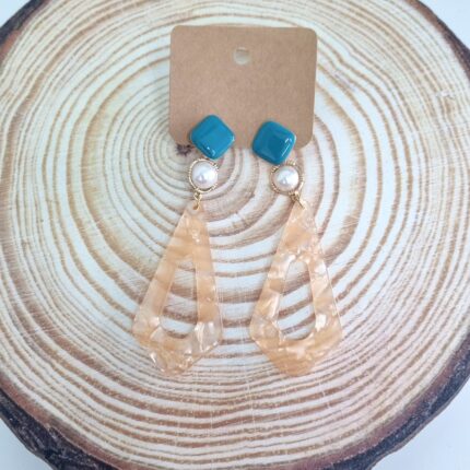 Κρεμαστά σκουλαρίκια σομόν σταγόνες