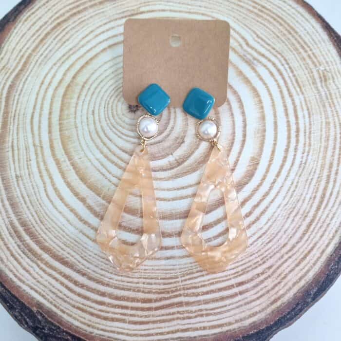 Σ10 Κρεμαστά σκουλαρίκια σομόν σταγόνες - Image 1